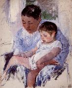 Mary Cassatt Mother and her child oil on canvas